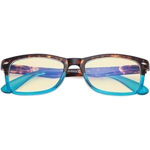 CessBlu Tortoise Aqua Rectangle Blue Light 1.25 Reading Glasses Readers 115219